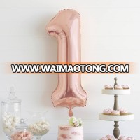 40 Inch Large Size Gold/Rose Gold/Silver Foil Mylar Number Balloons Individual Package