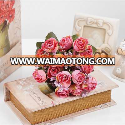 New style 15 heads artificial rose flower for wedding decoration