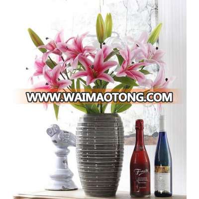 Wholesale 5 heads artificial lily flower for home decoration