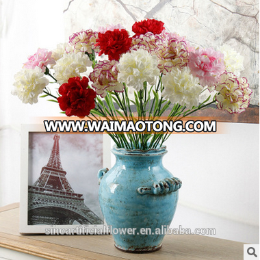 Decoration high quality best sell artificial fabric carnation flowers