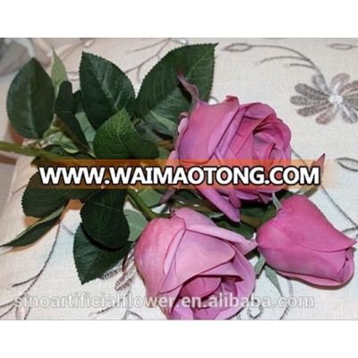 Wholesale real touch artificial flower silk rose for wedding