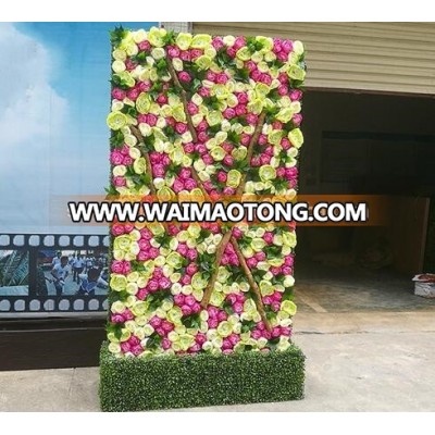 2017 factory customized artificial flower wall panel