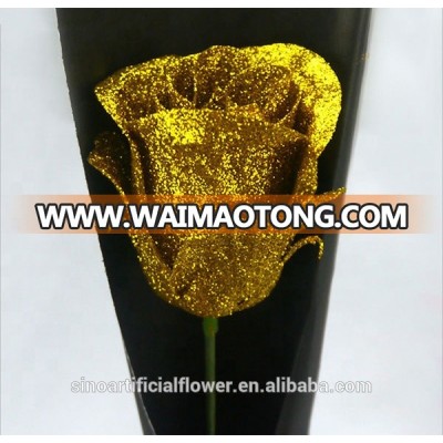 Popular pearl powder artificial flower gift rose for valentines day