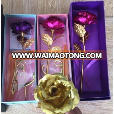 24K gold plated foil rose gifts flower for mother's day