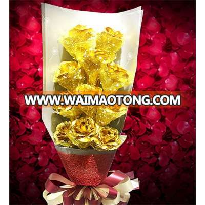 Wholesale Magic artificial flower 24K gold rose for Valentines gift