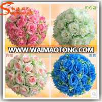 colorful hanging artificial decorative silk round rose flower balls for wedding