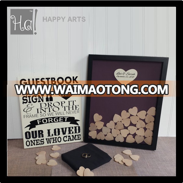 Unique Wedding Guest book shade box Sign and Drop in Frame for decoration